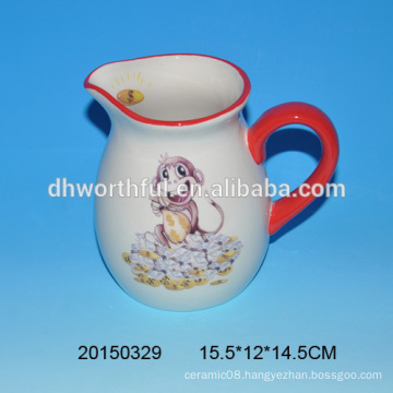 Hot-selling ceramic milk mug with monkey design for kitchen